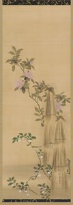 Pink and White Flowers and Straw Coverings, Edo Period, 1761-1828 by Sakai Hoitsu