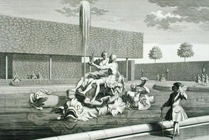The fountain of Neptune and Thetis at the Belvedere Palace, Vienna, engraved by Jakob Gottlieb Thelott, published c.1730-40