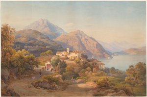 A Summer Evening at the Lago Maggiore by Salomon Corrodi