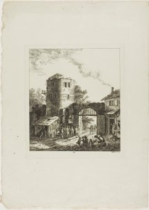 Procession through a Rustic Gate