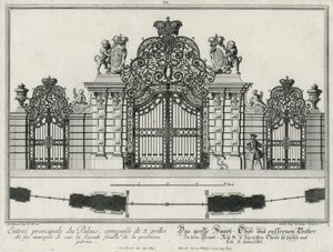 Ground Plan and Elevation of the Main Entrance Gate by Salomon Kleiner