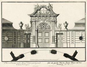 Plan and Elevation of the Main Gate of the Lower Castle on Rennweg by Salomon Kleiner