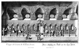 Interior View of the Stable for the Horses by Salomon Kleiner