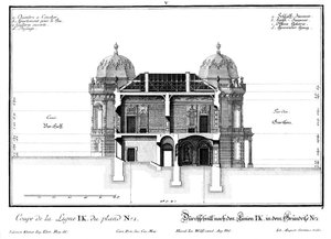 Section Through the Western Two-Story Side Wing by Salomon Kleiner