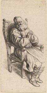 Old Man Sleeping in an Armchair by Salomon Koninck