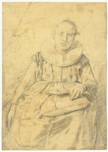 Portrait of a Seated Woman with a Stiff Pleated Collar