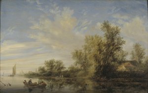 River Landscape by Salomon van Ruysdael