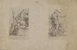 Seated Man, Seen from Back, Holding Ax by Salvator Rosa