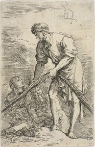 A Man Pulling a Net, with Two Figures Behind Him, from Figurine Series