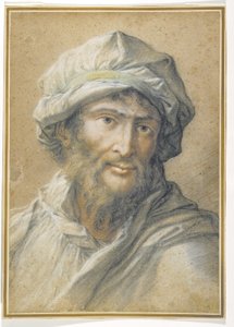 Head of a Bearded Man Wearing a Turban by Salvator Rosa