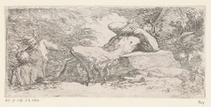 Satyr with a Pan Flute by Salvator Rosa