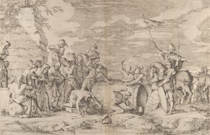 The death of Marcus Atilius Regulus, shown being nailed into a tub by the Carthaginians by Salvator Rosa