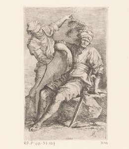Two Soldiers (series title: Small Figures) by Salvator Rosa