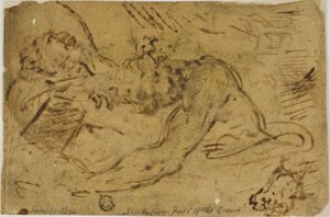Two Grappling Figures by Salvator Rosa