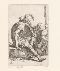 Four Soldiers (series title: Small Figures) (series title: Figurine) by Salvator Rosa