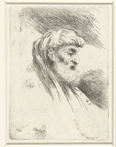 Head of an Old Man with Beard by Salvatore Castiglione (signed by artist)
