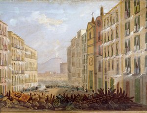 Risorgimento: Barricades in the Neighborhood of Santa Brigida in Naples by Salvatore Fergola