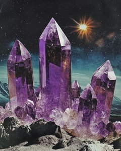 Cosmic Amethyst Landscape by Samantha Hearn