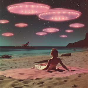 Pink UFO Beach Dream