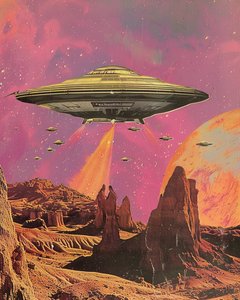 Retro Sci-Fi Desert Planet