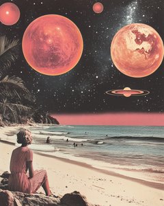 Retro Space Beach by Samantha Hearn