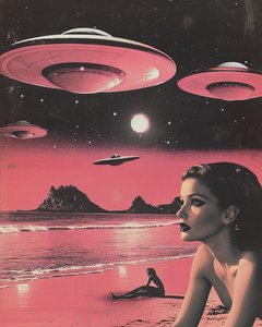 UFOs Over Pink Beach