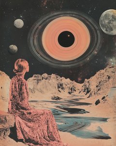 Woman Gazing At Cosmos