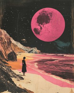 Woman Under Pink Moon