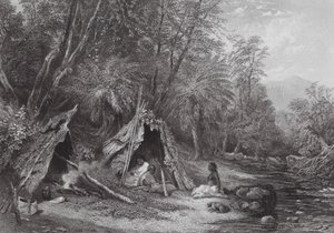 Australia: Native Encampment by Samuel (after) Prout