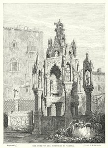 The Tomb of the Scaligers at Verona (engraving) by Samuel (after) Prout