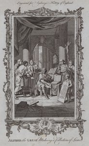 Alfred the Great Making a Collection of Laws by Samuel (after) Wale