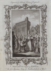 Paulinus baptizing Edwin, the first Christian King of Northumberland, at York by Samuel (after) Wale