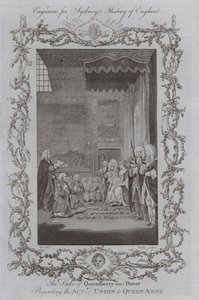 The Duke of Queensberry and Dover Presenting the Act of Union to Queen Anne by Samuel (after) Wale