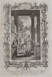 The Genius of History attended by Liberty, Virtue, and Religion, depositing the History of England in the Temple of Honour and Immortality by Samuel (after) Wale