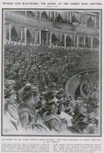Women and War Work: The Queen at the Albert Hall Meeting by Samuel Begg