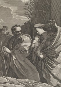 The Flight into Egypt, the Virgin Carrying the Infant Christ, Joseph Pointing by Samuel Bernard