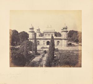 Agra; The Mausoleum of Prince Etmad-Dowlah, from the Gate by Samuel Bourne