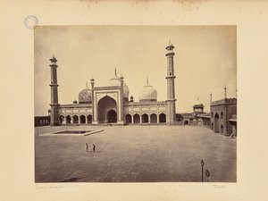 Delhi; The Jama Masjid, the Mosque and Quadrangle by Samuel Bourne