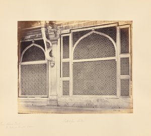 Fatehpur Sikri; Two of the Marbled Screens in the Tomb of Sheikh Salim Chishti
