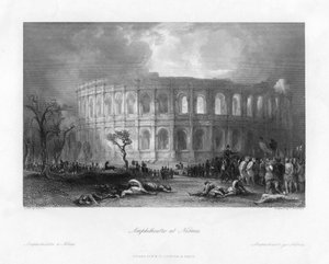 Amphitheatre at Nîmes, France, 19th century
