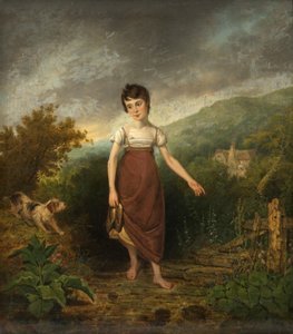 A Girl Crossing a Stream