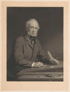 Portrait of Samuel Cousins Working on a Print by Samuel Cousins (signed by artist)