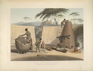 Booshuana women manufacturing earthen ware, illustration from 