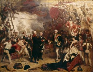 Admiral Duncan Receiving the Sword of the Dutch Admiral de Winter at the Battle of Camperdown by Samuel Drummond