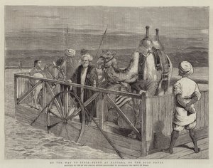 On the Way to India, Ferry at Kantara, on the Suez Canal by Samuel Edmund Waller