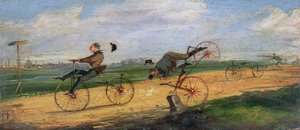 A Race between Lallement Velocipedes, 1869