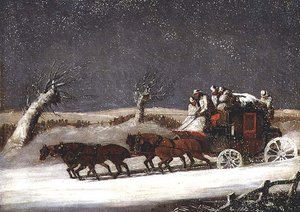 Mail Coach in a Snow Drift by Samuel Henry Alken