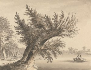 On the Thames at Barnes by Samuel Hieronymus Grimm