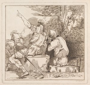 Three Etchings Laid Down on One Sheet: Three Soldiers by Samuel Ireland