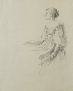 Seated woman in profile